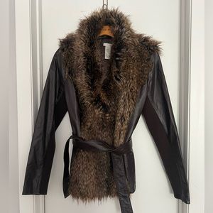 Cache leather size medium brown jacket worn one time only!